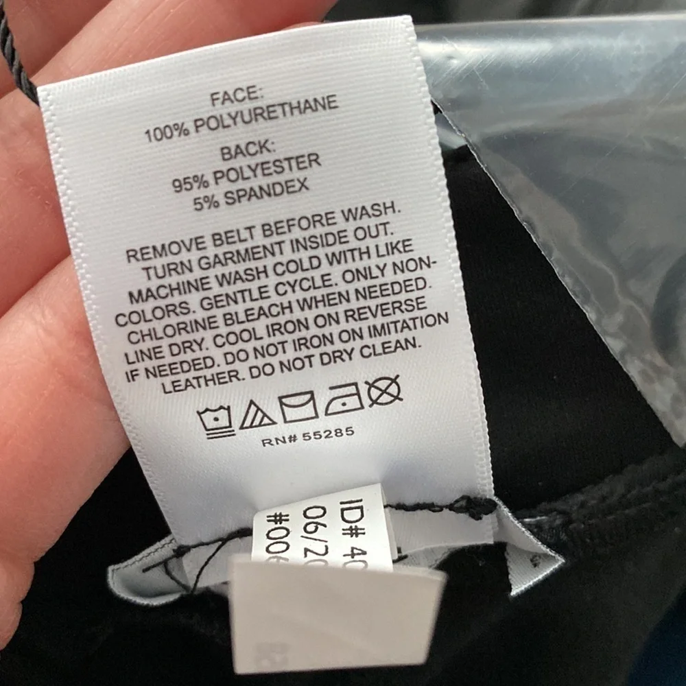 NWT Express Black Faux Leather Super High Rise Belted Ankle Pants
